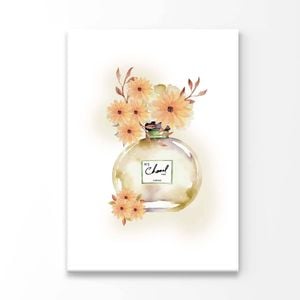 Yellow Perfume with Flowers Print 100% Australian Made 60x90cm (Stretched Canvas)