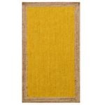 Handwoven Border Jute Rug-1147-Natural/Gold-80X150cm