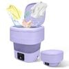 Catzon Foldable Washing Machine 9L 3 Modes with Blue Light-Purple