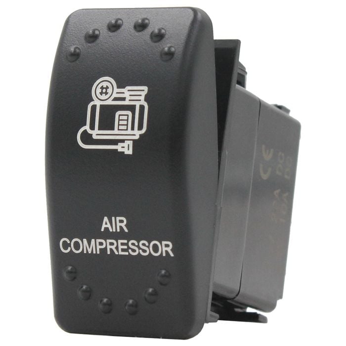 Switch Boss Dual Red LED Laser Etched Rocker Switch - Air Compressor