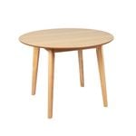 Levede Dining Table Round Rubberwood Base Kitchen Cafe Restaurant Natural 100cm