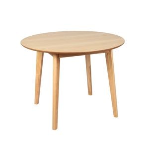 Levede Dining Table Round Rubberwood Base Kitchen Cafe Restaurant Natural 100cm