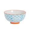 Nicola Spring Hand Printed Rice Bowl - Japanese Style Stoneware Dessert Cereal Dish - 12cm