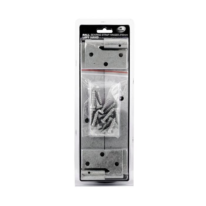 Zenith 270mm Galvanised Ball Bearing Gate Strap Hinge LH - 2 Pack