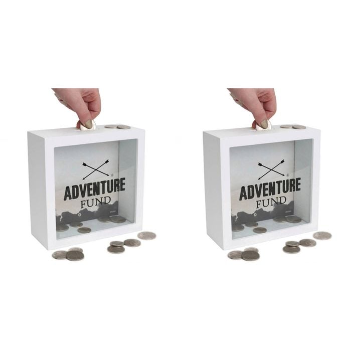 2PK Splosh Wood Adventure Fund Change Box 18x18cm Square - White