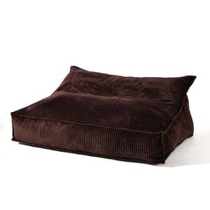 Cadence & Co. Wilde Ribbed Luxe Fleece Double Sofa Bean Bag Lounge Cover Chestnut Brown