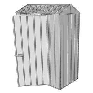 Build-a-Shed 0.8 x 1.5 x 2.1m Gable Single Hinged Side Door Shed - Zinc