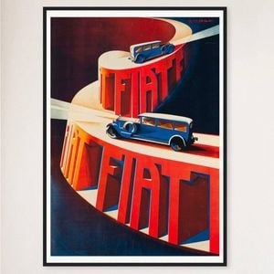 Galrie Charming French Vintage Car Poster - Classic Advertisement Art for Home & Office, Black Frame, A2 42 x 60cm (16 x 24inch)