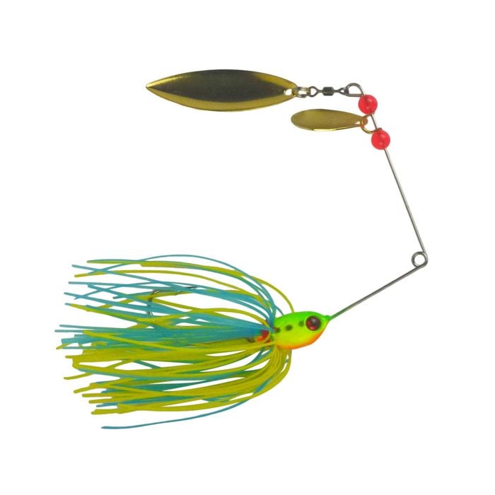 Dekoi 17gm Ls21 Closed Eye Spinnerbait, Yellow Blue, Qty 2