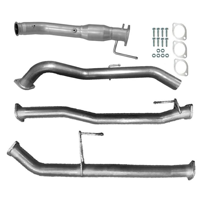 Ignite Exhausts Turbo Back For Nissan D23 Navara Np300 3" Cat & Straight Pipe Only Raw Aluminised Steel