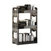 SOGA 38x24cm Black 3-Tier Bookshelf Storage Organizer