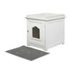 PaWz 48x53x55cm Modern Wooden Cat Litter Box in White Colour