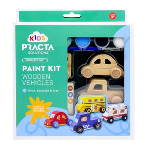 Kids Practa Wooden Vehicles Paint Kit