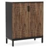OAKORY Shoe Cabinet with Black Body and Rustic Brown Doors
