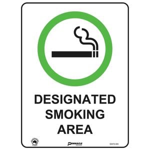 Pinnacle 400 x 300mm Poly Designated Smoking Area Sign