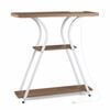 Costway Led Light Console Table Entryway Shelf Power Outlet White