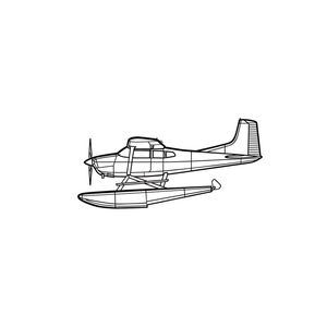 Ignite Laser Cessna A185F - Floatplane Variant Silhouette Metal Wall Art Rustic Metal 15.7 inch - 40 cm