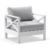 Bay Gallery Furnitire Kansas 1 Seater Lounge Arm Chair White & Grey Cushions