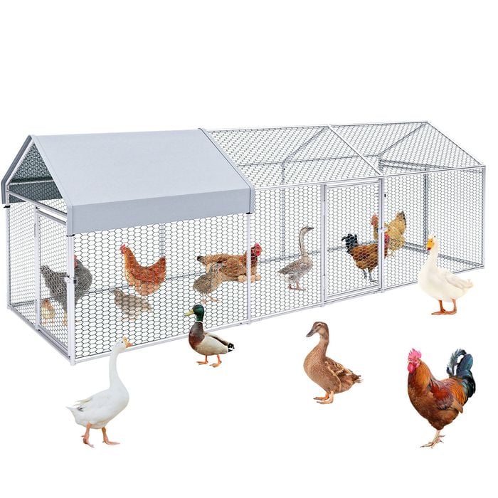 Advwin 3M Chicken Coop with Cover Poultry Cage Runs Yard Backyard for Rabbit Dog Cat