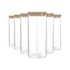 Argon Tableware Glass Storage Jars with Wooden Lids - 1.5 Litre - Pack of 6