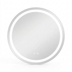 P&p Silver Round Led Bathroom Mirror Anti Fog Dimmable Touch Backlit Design
