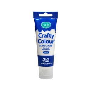 Boyle 75ml Pearl White Crafty Colour Acrylic Paint