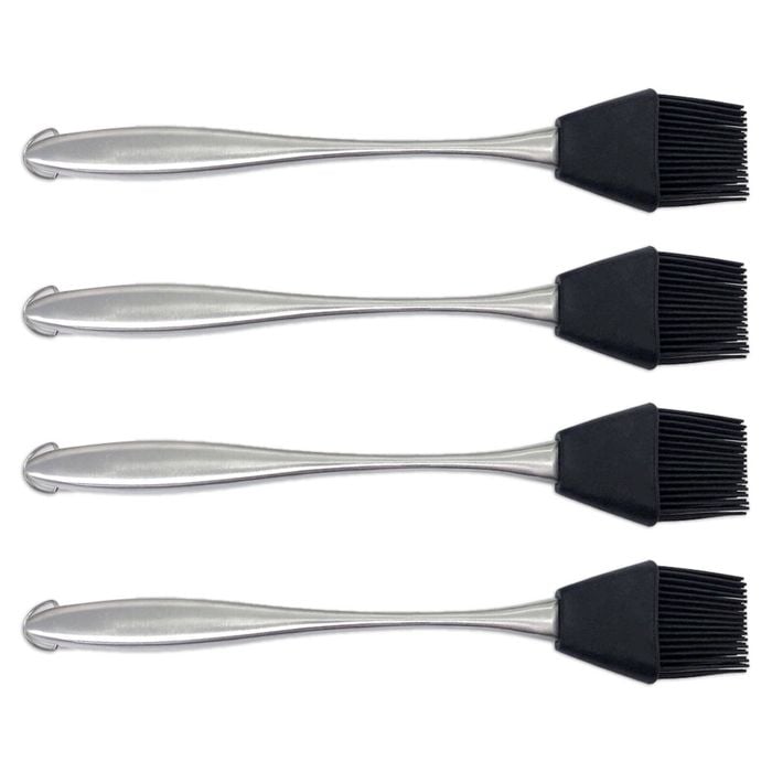 4PK Urban Kitchen BBQ Stainless Steel Silicone Basting Brush 27x5cm Durable