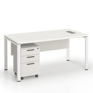 Emery Office Computer Desk And Filing Cabinet Set White