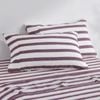Dreamaker Cove Washed Cotton Yarn Dyed Wide Stripe Pillowcase Plum Twin Pack