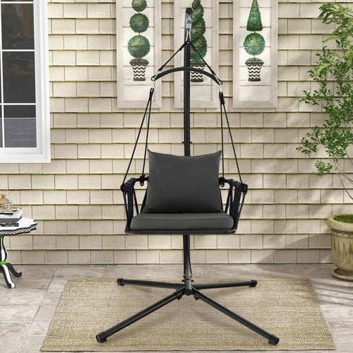 Costway Hanging Swing Chair with Stand Grey Bunnings Australia