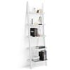 Costway 5-tier Bookshelf  Wall-leaning Display Shelf  Flower Stand Rack White