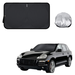 Front Windscreen Sun Shade for Porsche Cayenne 2002 - 2010 9PA, 9PA Facelift - Standard 150 x 85 cm - Black