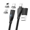 TEGAL USB & Type C Dual Magnetic Charging Cable 3 in 1 1m Black