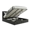 Milano Luxe Linear Boucle Gas Lift Bed Frame Charcoal Single