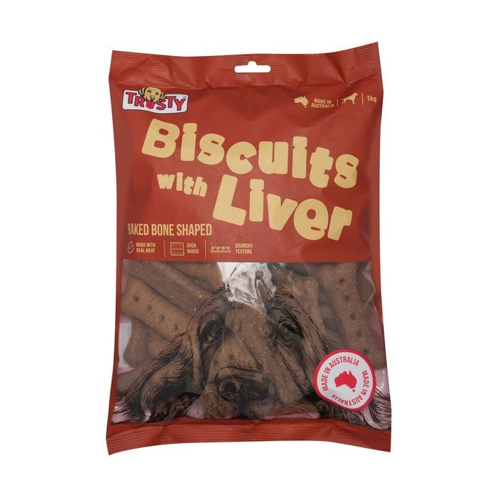 Trusty 1kg Baked Biscuits with Liver Adult Dog Treats