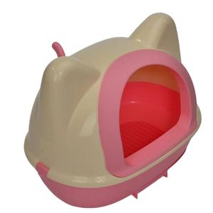 YES4PETS Medium Hooded Cat Toilet Litter Box Tray House With Scoop Pink