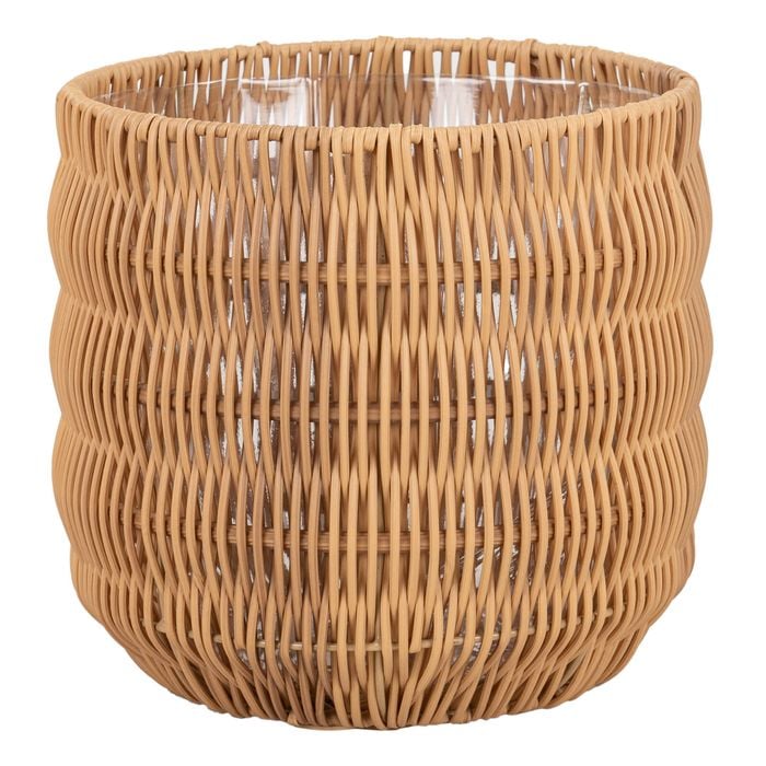 Astin Sinclair 230 x 220mm Natural Poly Rattan Basket Planter Small