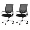 Artiss 2x Mesh Office Chair Lumbar Support Mid Back Ergonomic Computer Chair White