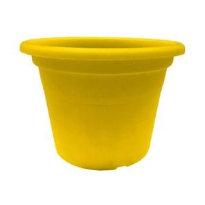 Eden 15cm Transparent Yellow Round Cylinder Plastic Pot
