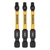DeWALT FLEXTORQ 57mm SQ2 Screwdriver Bit DWAF2SQ2IR3 - 3 Pack