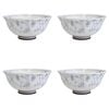 4PK LVD Ceramic 15cm Rice Bowl Vine Round Dinnerware Large - White