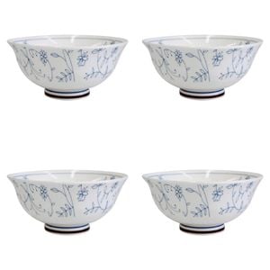 4PK LVD Ceramic 15cm Rice Bowl Vine Round Dinnerware Large - White