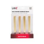 Lane 96mm Matte Brass Half Round Square Handles - Pack of 4
