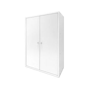 All Set Storage Cabinet - 592mm White Stackable 2 Door Unit
