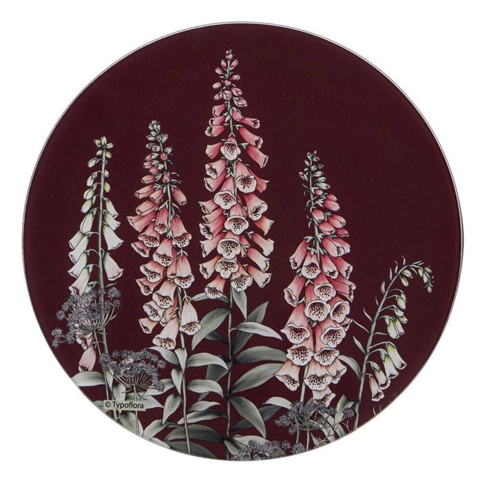 Ashdene Secret Garden Round Kitchen Table Mat Surface Protector 30x30cm Maroon