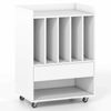 Costway Record Player Stand Wheels 5Compartment Drawer Vinyl White