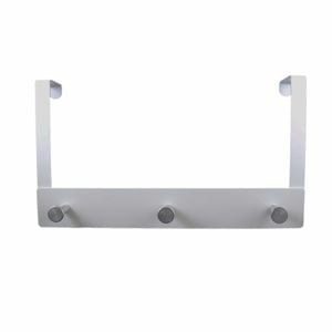 Adoored 3 Stud White Over-The-Door Deco Hook Rack