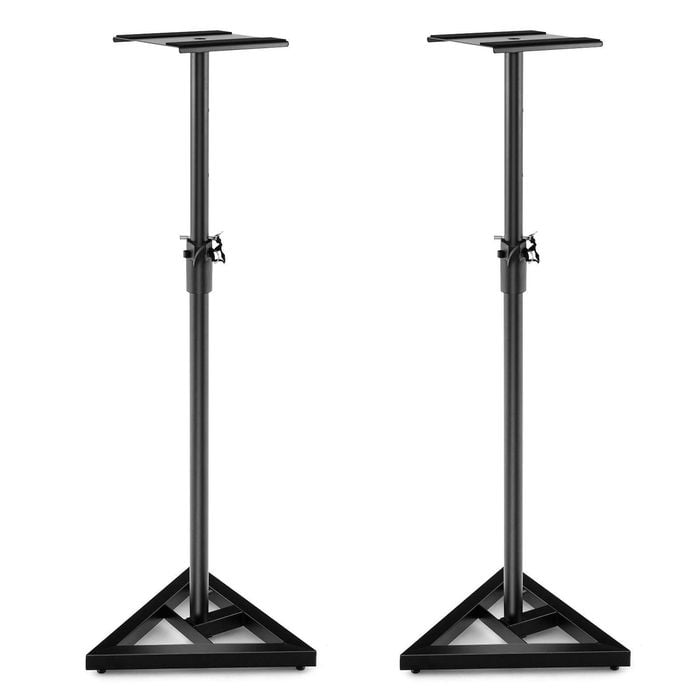 Costway Set Of 2 Adjustable Studio Speaker Stands Home Office Black