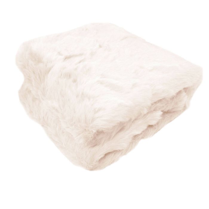 Bloomington Ariana Luxury Ultra Soft Long Fleece Faux Fur Throw Rug 127 x 152 cm Light Peach