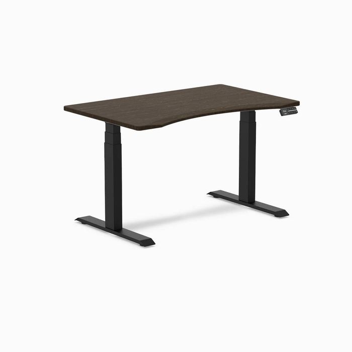 Desky Dual Ergo Edge Sit Stand Desk Matte Black Frame 120cm